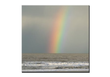 Hermoso arco iris en el mar - mosaico de fotos