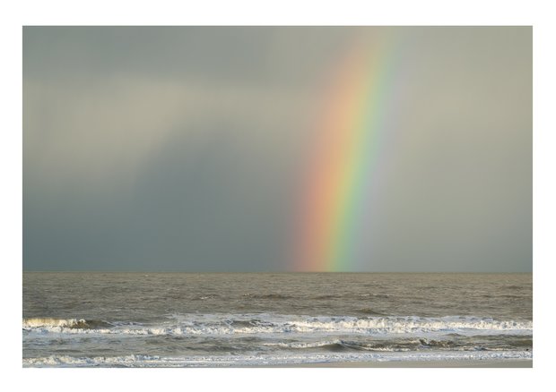 prachtige regenboog in zee - (plexi)glas