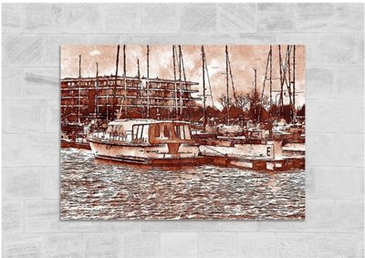 Jachthafen von Nieuwpoort - Fotodruck Glas -