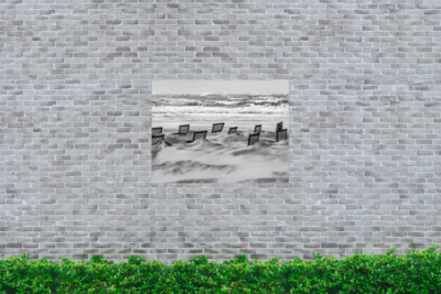 Poster da giardino fuori stampa fotografica Tempesta in mare - Tessuto da giardino