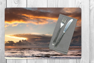 Placemat - Plastic Placemats - Sunset - Sea - Clouds - A3 (420 x 297mm) - Pad - Removable - Souvenirs from the sea