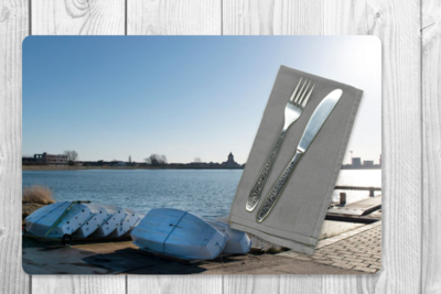 Tischset - Tischsets aus Kunststoff - Bredene - Spuikom - A3 (420 x 297mm)- Pad - Abnehmbar - Souvenirs aus dem Meer