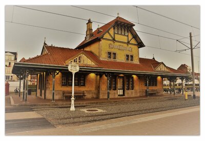 De Haan - Edificio storico a De Haan - La stazione del tram classificata - Sottomano - Organizer da scrivania - 60x40 cm - Un vero colpo d'oc