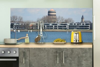 Bredene - Papel pintado de la pared trasera de la cocina - Repelente al agua - torre de agua - esclusa - Decoración de la pared de la cocina