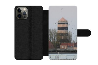 Bredene - Custodia per telefono GSM con porta carte e con una foto della torre dell'acqua e Spuikom