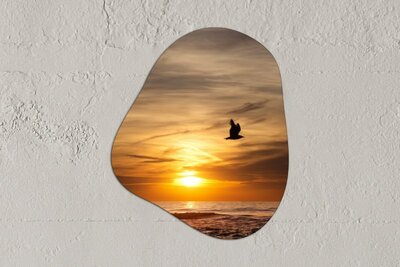 Modern Organic Shape - Sunset - Sea - Orange - Sky - Organic Wall Decoration - Plastic Wall Decoration- Organic Painting - Souvenirs from the s