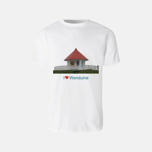 Wenduine – Unisex-T-Shirts mit kurzen Ärmeln – Spioenkop – weiß – Souvenirs aus dem Meer