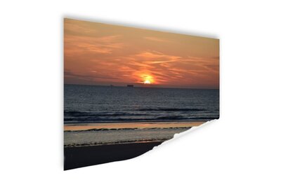 Póster - Puesta de sol en el mar - Hermosa vista - Naturaleza - Foto en papel póster con acabado brillante - Póster marítimo - Recuerdos del ma