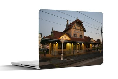 Laptop sticker - De Haan - geklasseerd tramstation - Engels-Normandische vakwerk - Laptop Stickers - Laptop skin - Laptop Cover 