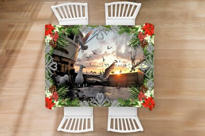 Kerst Tafelkleed - zonsondergang - Pedro Rappé - Pro Cotton Percal Tafellaken - Kerstdiner - Christmas - souvenirs from the sea