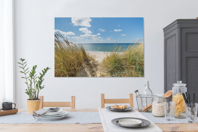 Canvas - Duin - Gras - Zee - Strand - Canvas zee - Canvas doek - Muurdecoratie