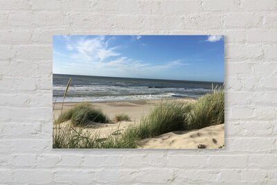 Akoestische canvas - Strand - Zee - Duin - Zand - Zomer - Geluidsisolatie - Akoestisch Wandpaneel - Wanddecoratie - Schilderij - Geluidsdemper 