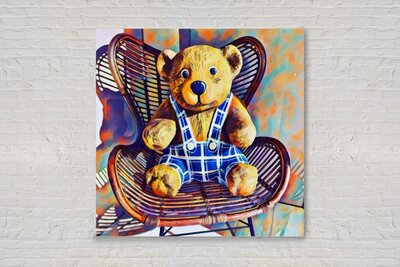 toile acoustique - ours en peluche - Chambre d'enfant - Panneaux acoustiques - Isolation phonique - Panneau mural acoustique - Décoration mural