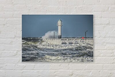 Nieuwpoort - Acoustic canvas - storm at sea - Acoustic Wall Decoration on Canvas - Sound Insulation - Acoustic Wall Panel - Wall Decoration - N