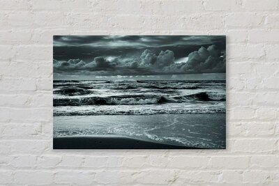 akoestisch canvas met foto - wolken - zee - vakantie aan zee -  akoestisch canvas woonkamer - Geluidsdemper - Geluidsisolatie - Wanddecoratie