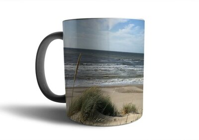 Taza - Taza de café - Mar - dunas - hierba - playa - Horizonte - Paisaje - Tazas - 350 ML - Taza - Tazas de café - Taza de té - Recuerdos del m