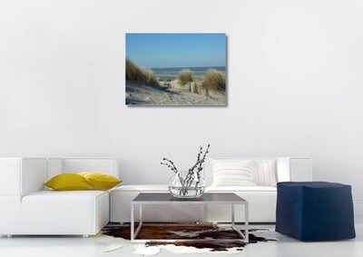 Quadro su tela - Dune - Spiaggia - Erba - Acqua di mare - souvenir dal mare