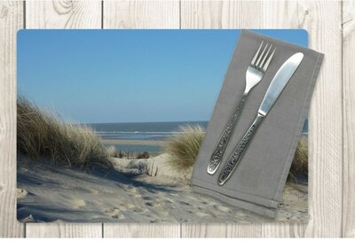 Placemat - Placemats plastic - Beach - Dunes - Grass - Sea - A3 (420 x 297mm) - Underpad - Removable