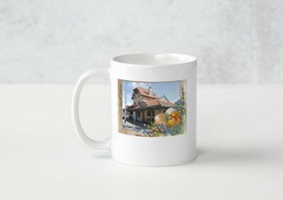 De Haan aan zee - Easter - Photo on Mug - Easter table decoration - Coffee mug - tram station - Easter decoration ceramic - Cup - 350 ML - Tea 