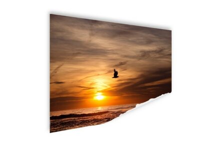 Sonnenuntergang - maritimes Foto mit wunderschönem Meerblick - Wandfoto Wohnzimmer - Schlafzimmerdekoration - Heimdekoration Kunstdruck