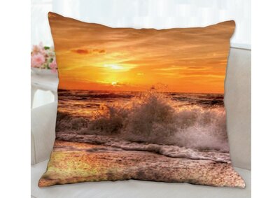 outdoor cushion - Sunset - waves - Sea - Summer - Weatherproof - Souvenirs from the sea