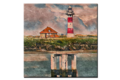 Peinture sur carrelage - Phare de Nieuport - Paysage côtier - Jojo Navarro