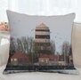 Bredene - Decorative cushion Water tower for outside - A photo of the water tower in Bredene - square weatherproof garden cushion - garden furn