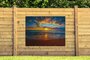 Decoración de pared exterior Mar - Atardecer - Playa - Nubes - Naranja - Tela de jardín - Póster exterior_