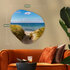 Organische Wanddekoration - Kunststoff Wanddekoration - Organische Malerei - Strand - Meer - Asymmetrische Spiegelform auf Kunststoff_