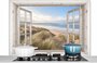 Splashback Kitchen - Hob Rear Wall - Kitchen Accessories - See Through - Beach - Sea - Dunes - Marram Grass - Sand - Blue - Kitchen Rear Wall_