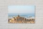 lienzo acústico con foto - castillo de arena - playa - mar - vacaciones junto al mar - Silenciador - Aislamiento acústico - Panel acústico de p_