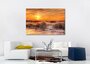 Décoration murale - Tableau coucher de soleil sur la mer - Tableau nature - Impression sur toile - Tableau soleil - Eau - Décoration murale cha_